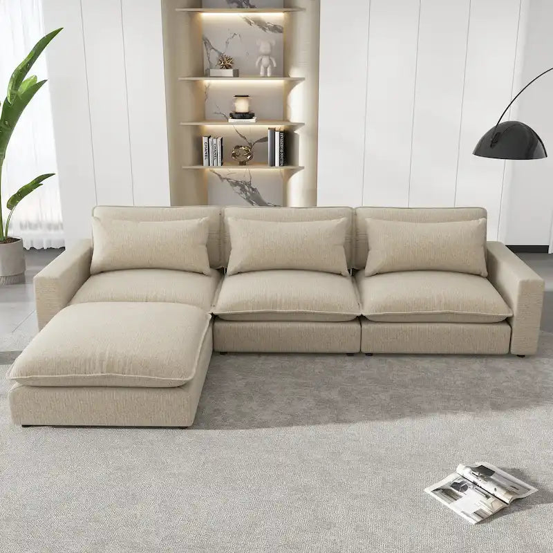 128-Zoll-Ecksofa Cloud Sofa Chenille-Polstersofa