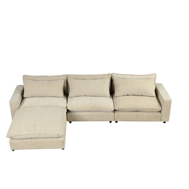128-Zoll-Ecksofa Cloud Sofa Chenille-Polstersofa