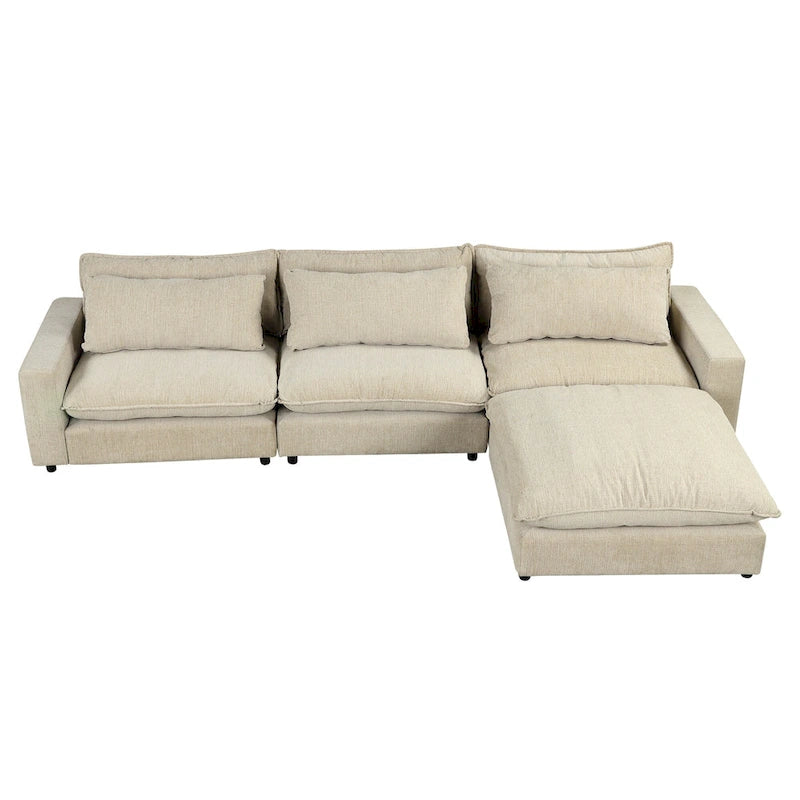 128-Zoll-Ecksofa Cloud Sofa Chenille-Polstersofa