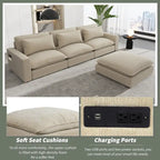 128-Zoll-Ecksofa Cloud Sofa Chenille-Polstersofa
