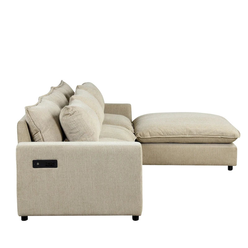 128-Zoll-Ecksofa Cloud Sofa Chenille-Polstersofa