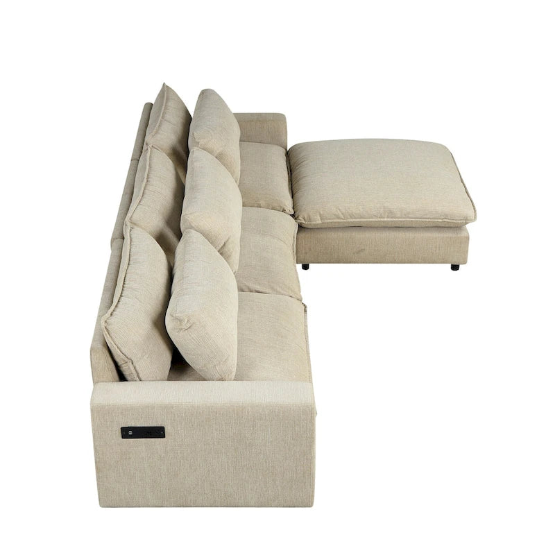 128-Zoll-Ecksofa Cloud Sofa Chenille-Polstersofa