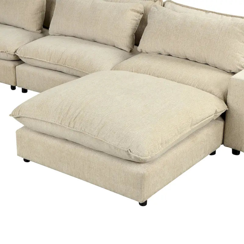 128-Zoll-Ecksofa Cloud Sofa Chenille-Polstersofa