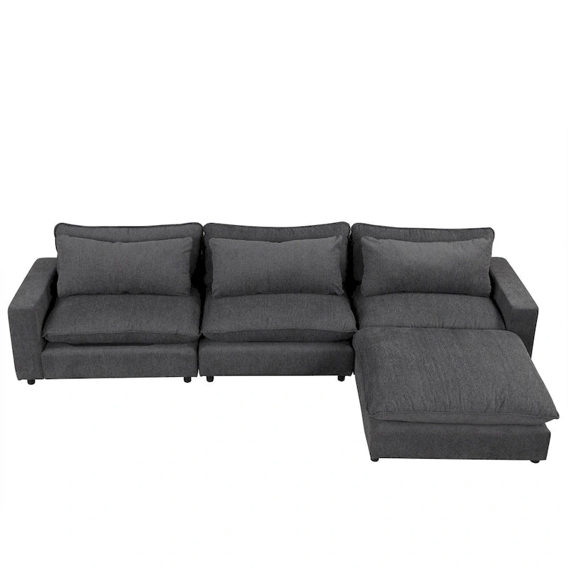 128-Zoll-Ecksofa Cloud Sofa Chenille-Polstersofa