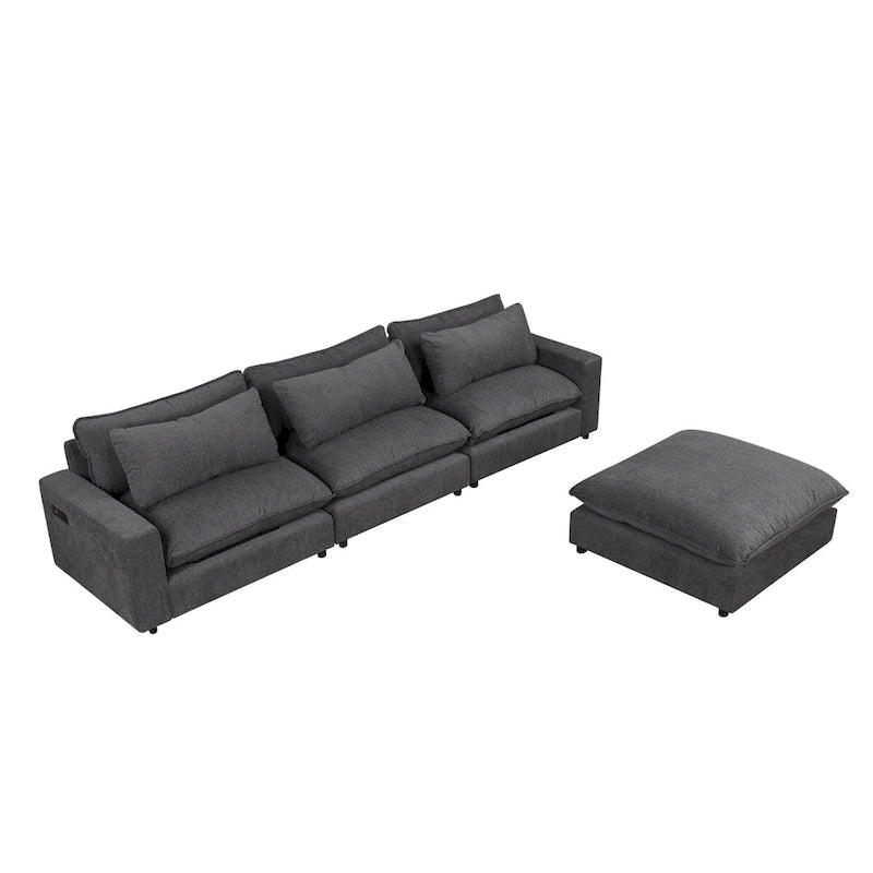 128-Zoll-Ecksofa Cloud Sofa Chenille-Polstersofa
