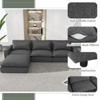 128-Zoll-Ecksofa Cloud Sofa Chenille-Polstersofa