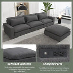 128-Zoll-Ecksofa Cloud Sofa Chenille-Polstersofa