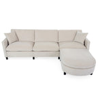 Beiges 4-Sitzer-Sofa mit beweglichem Ottoman & Stauraum, 107.87