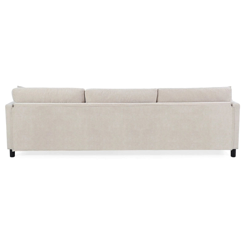 Beiges 4-Sitzer-Sofa mit beweglichem Ottoman & Stauraum, 107.87