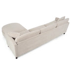Beiges 4-Sitzer-Sofa mit beweglichem Ottoman & Stauraum, 107.87