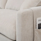 Beiges 4-Sitzer-Sofa mit beweglichem Ottoman & Stauraum, 107.87