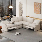 Power Relaxliege Ecksofa Heimkino Relaxsofa Schnittsofa mit Aufbewahrungsbox, Getränkehaltern