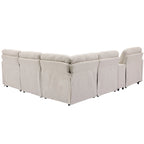 Power Relaxliege Ecksofa Heimkino Relaxsofa Schnittsofa mit Aufbewahrungsbox, Getränkehaltern