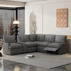Power Relaxliege Ecksofa Heimkino Relaxsofa Schnittsofa mit Aufbewahrungsbox, Getränkehaltern