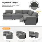 Power Relaxliege Ecksofa Heimkino Relaxsofa Schnittsofa mit Aufbewahrungsbox, Getränkehaltern