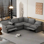 Power Relaxliege Ecksofa Heimkino Relaxsofa Schnittsofa mit Aufbewahrungsbox, Getränkehaltern