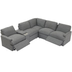 Power Relaxliege Ecksofa Heimkino Relaxsofa Schnittsofa mit Aufbewahrungsbox, Getränkehaltern