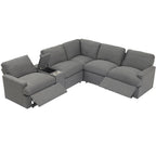 Power Relaxliege Ecksofa Heimkino Relaxsofa Schnittsofa mit Aufbewahrungsbox, Getränkehaltern