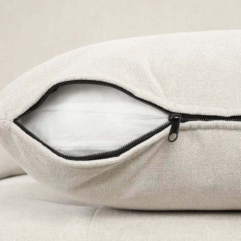 117.3 Übergroßes Sektionalsofa U-förmiges Sofa Ausziehbares Schlafsofa mit zwei Wurfkissen für das Wohnzimmer, Beige
