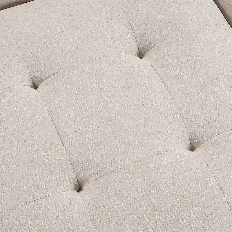117.3 Übergroßes Sektionalsofa U-förmiges Sofa Ausziehbares Schlafsofa mit zwei Wurfkissen für das Wohnzimmer, Beige
