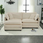 3-teiliges modulares L-förmiges Schnittsofa aus Chenille mit Ottomane