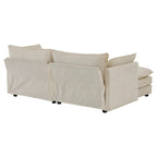 3-teiliges modulares L-förmiges Schnittsofa aus Chenille mit Ottomane