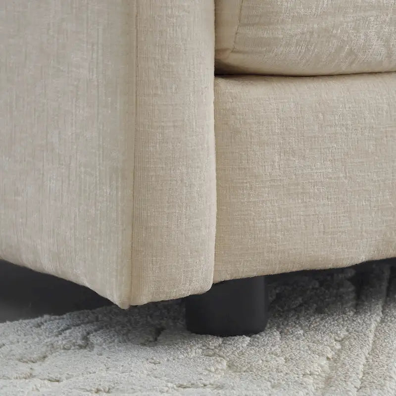 3-teiliges modulares L-förmiges Schnittsofa aus Chenille mit Ottomane