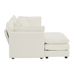 3-teiliges modulares L-förmiges Schnittsofa aus Chenille mit Ottomane