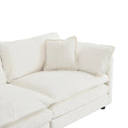 3-teiliges modulares L-förmiges Schnittsofa aus Chenille mit Ottomane