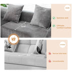 XINMICS 99.61 Modulares Polster-Ecksofa, modernes 3-Sitzer-L-förmiges Kompressionssofa mit Recamiere, links ausgerichtet