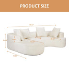 XINMICS 99.61 Modulares Polster-Ecksofa, modernes 3-Sitzer-L-förmiges Kompressionssofa mit Recamiere, links ausgerichtet