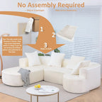XINMICS 99.61 Modulares Polster-Ecksofa, modernes 3-Sitzer-L-förmiges Kompressionssofa mit Recamiere, links ausgerichtet