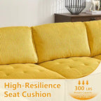 U-förmiges Cord-Polster Ecksofa, 6-Sitzer, wandelbar, modular, für das Wohnzimmer geeignet