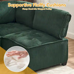 U-förmiges Cord-Polster Ecksofa, 6-Sitzer, wandelbar, modular, für das Wohnzimmer geeignet