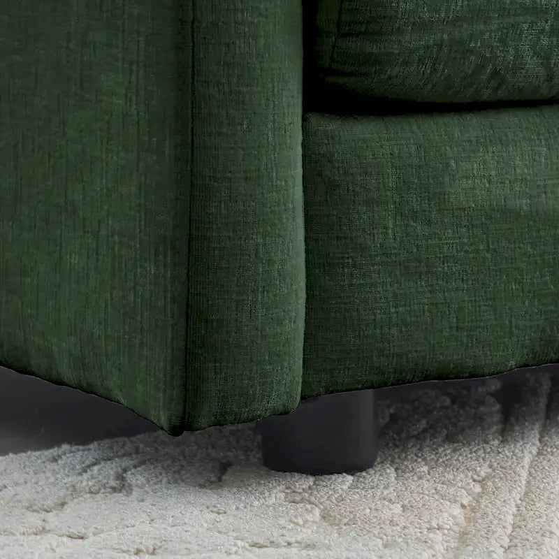 5-teiliges modulares L-förmiges Schnittsofa mit Ottomane, Chenille-bezogen