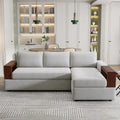 Christopher Knight Home - 87.4 L-förmiges Schlafsofa mit beidseitig verwendbaren Armlehnen und integriertem Longchair