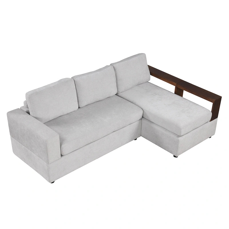 Christopher Knight Home - 87.4 L-förmiges Schlafsofa mit beidseitig verwendbaren Armlehnen und integriertem Longchair