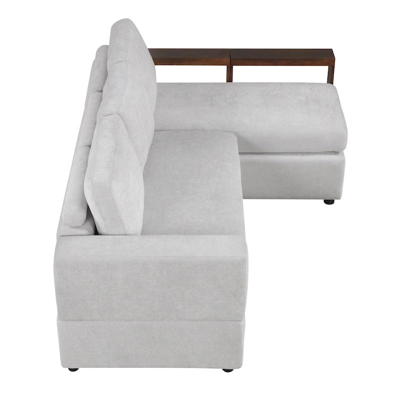 Christopher Knight Home - 87.4 L-förmiges Schlafsofa mit beidseitig verwendbaren Armlehnen und integriertem Longchair