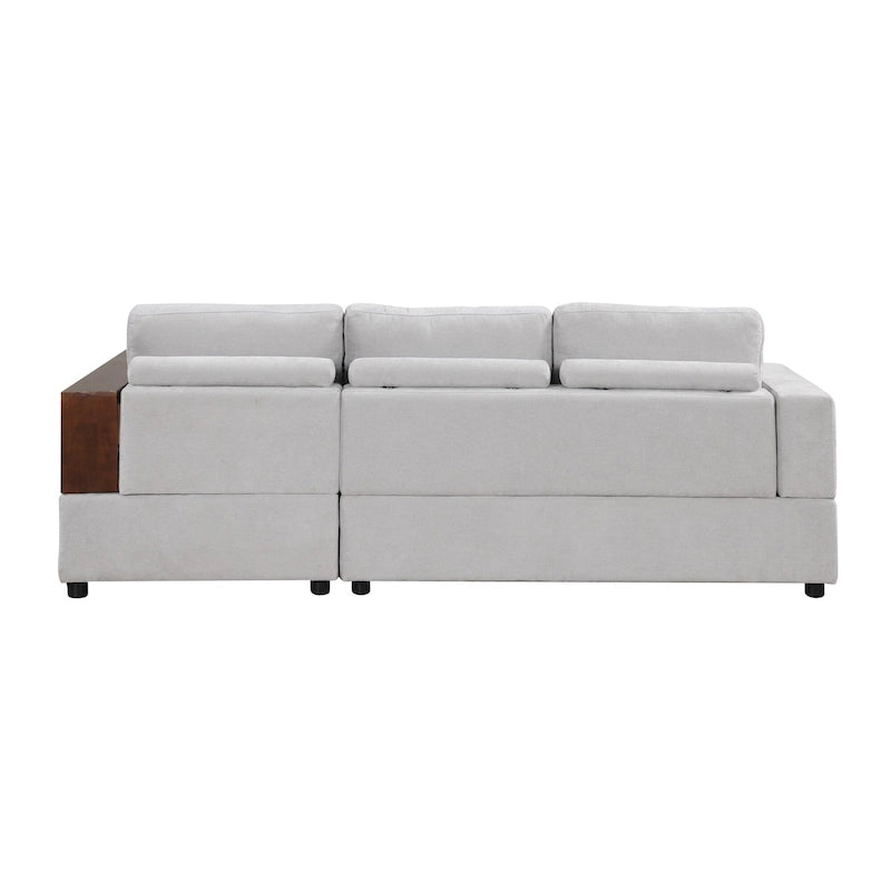 Christopher Knight Home - 87.4 L-förmiges Schlafsofa mit beidseitig verwendbaren Armlehnen und integriertem Longchair