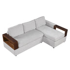 Christopher Knight Home - 87.4 L-förmiges Schlafsofa mit beidseitig verwendbaren Armlehnen und integriertem Longchair