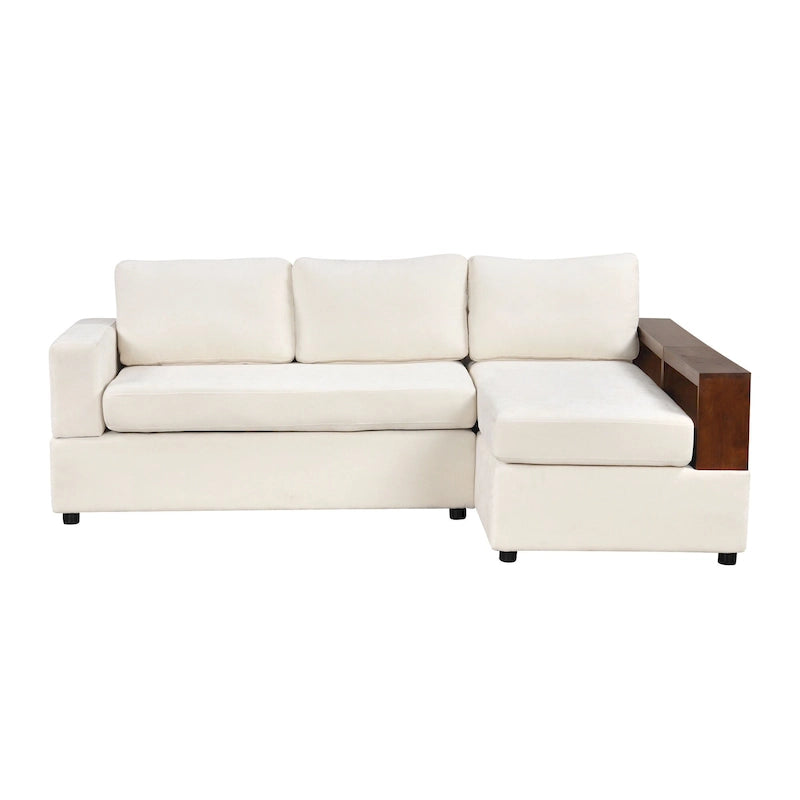 Christopher Knight Home - 87.4 L-förmiges Schlafsofa mit beidseitig verwendbaren Armlehnen und integriertem Longchair
