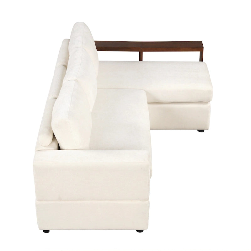 Christopher Knight Home - 87.4 L-förmiges Schlafsofa mit beidseitig verwendbaren Armlehnen und integriertem Longchair