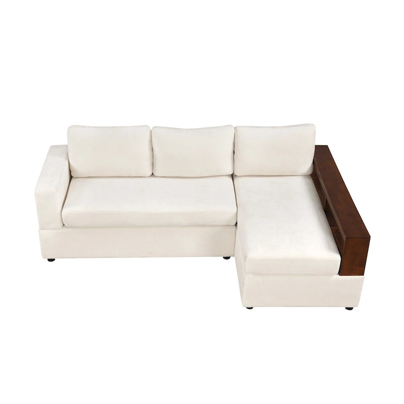 Christopher Knight Home - 87.4 L-förmiges Schlafsofa mit beidseitig verwendbaren Armlehnen und integriertem Longchair