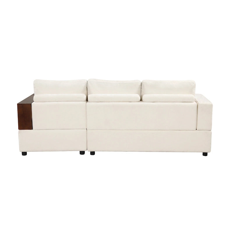 Christopher Knight Home - 87.4 L-förmiges Schlafsofa mit beidseitig verwendbaren Armlehnen und integriertem Longchair