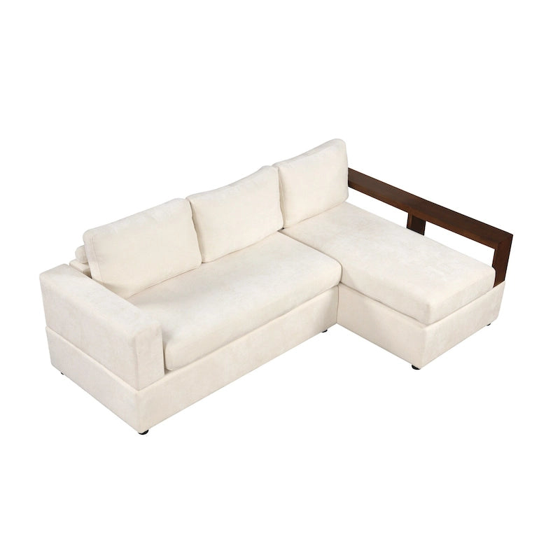 Christopher Knight Home - 87.4 L-förmiges Schlafsofa mit beidseitig verwendbaren Armlehnen und integriertem Longchair