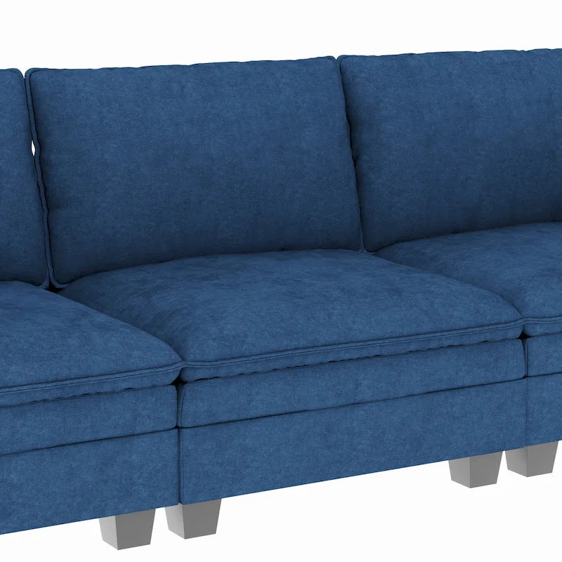 Christopher Knight Home – Großes Ecksofa Noah für 3 Personen mit beweglicher Ottomane und Armlehnentaschen, Stoffpolsterung