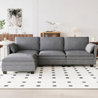 Christopher Knight Home – Großes Ecksofa Noah für 3 Personen mit beweglicher Ottomane und Armlehnentaschen, Stoffpolsterung