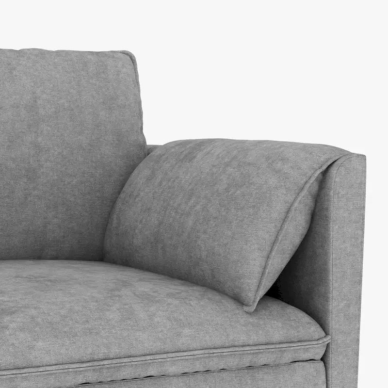Christopher Knight Home – Großes Ecksofa Noah für 3 Personen mit beweglicher Ottomane und Armlehnentaschen, Stoffpolsterung