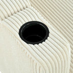 Christopher Knight Home - Reversible Stoff Schlafsofa L-förmig mit Stauraum-Recamiere, USB-Anschlüssen und Getränkehaltern