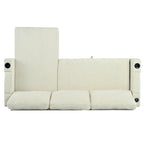 Christopher Knight Home - Reversible Stoff Schlafsofa L-förmig mit Stauraum-Recamiere, USB-Anschlüssen und Getränkehaltern